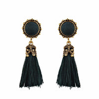 Retro round tassel earrings